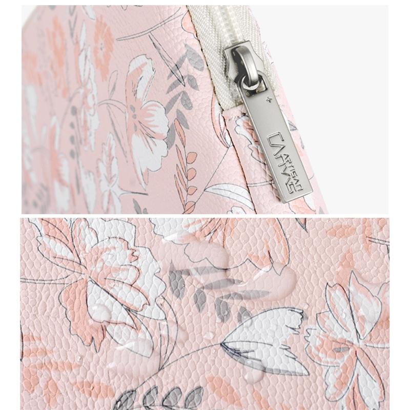 Waterproof 12 Laptop Liner Bag in Light Pink Pu Leather