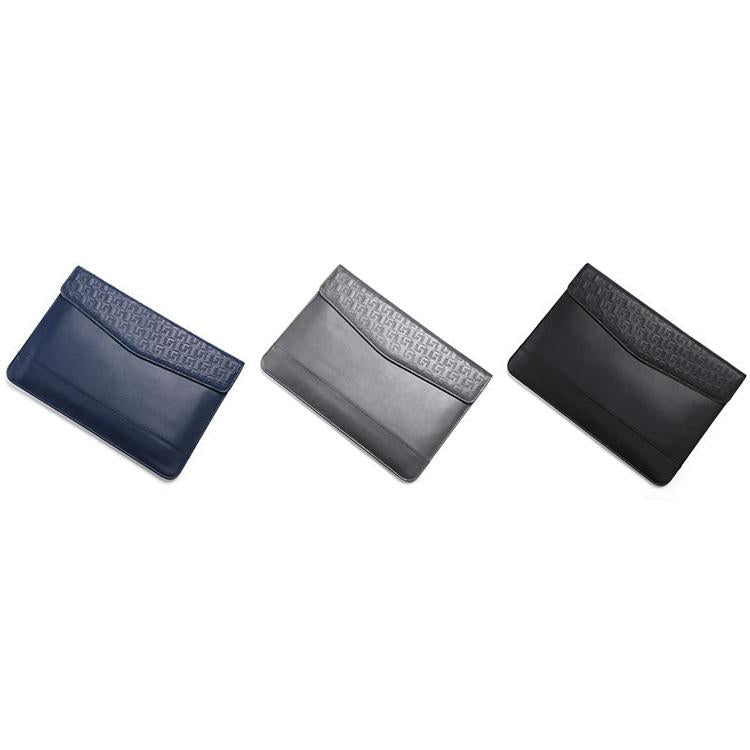 13-14 Inch Ultra-thin Magnetic Holster for Horizontal Embossed Notebook with Liner Bag - Dark Blue