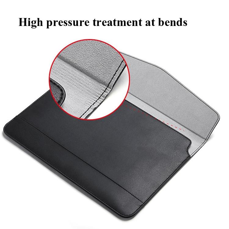 13-14 Inch Ultra-thin Magnetic Holster for Horizontal Embossed Notebook with Liner Bag - Dark Blue
