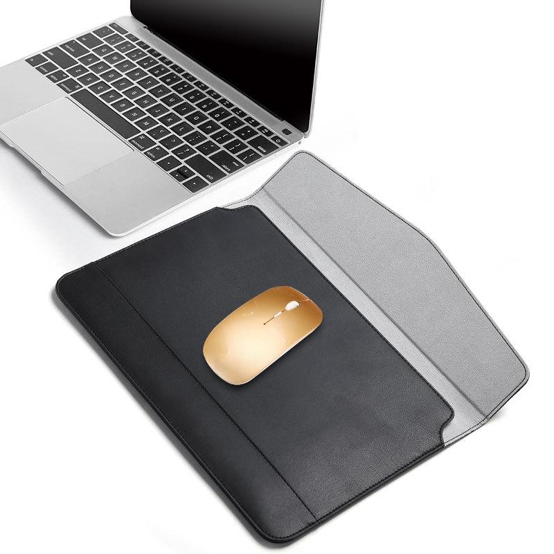 13-14 Inch Ultra-thin Magnetic Holster for Horizontal Embossed Notebook with Liner Bag - Dark Blue