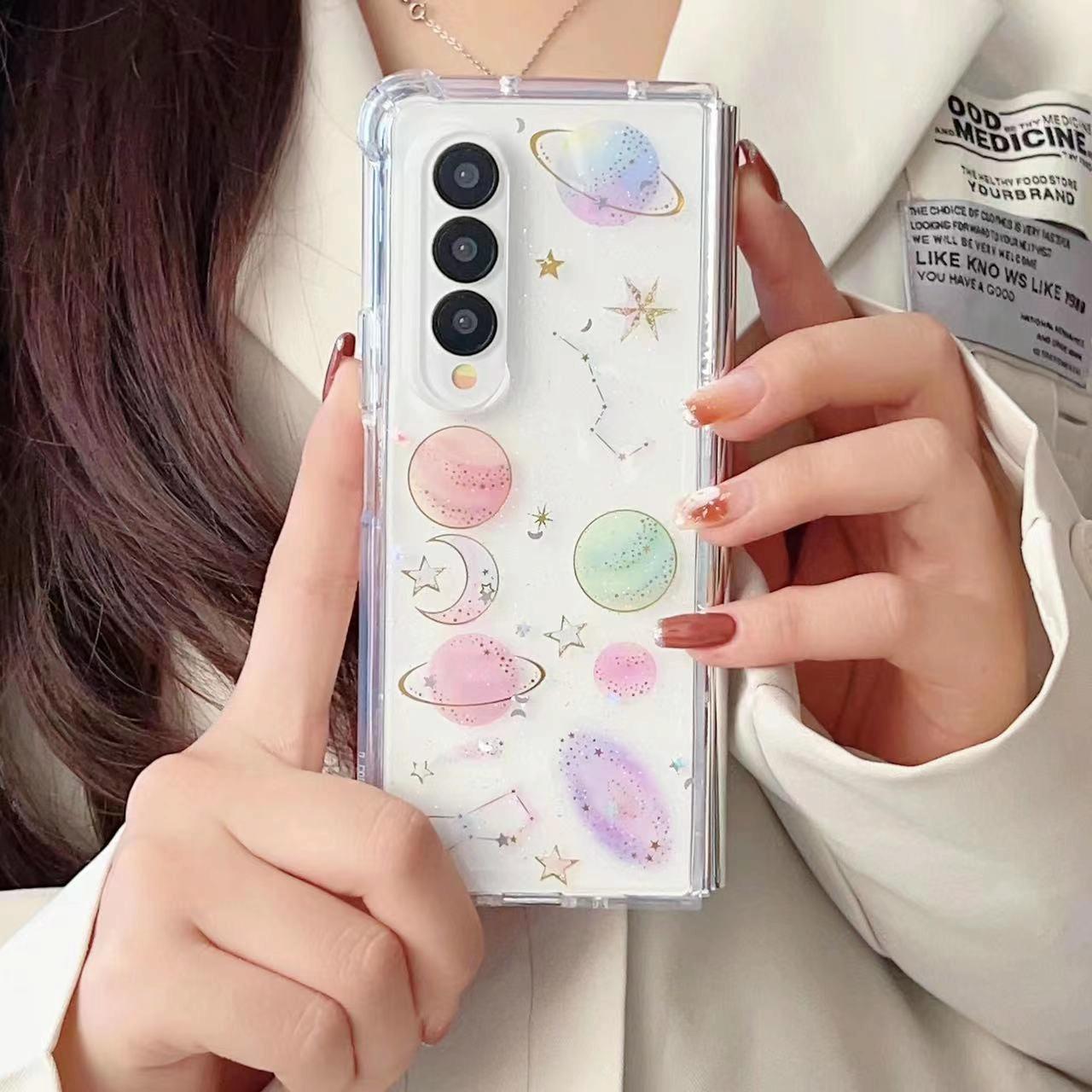 For Samsung Galaxy Z Fold4 5G Sparkling Tpu Case - Glitter Epoxy