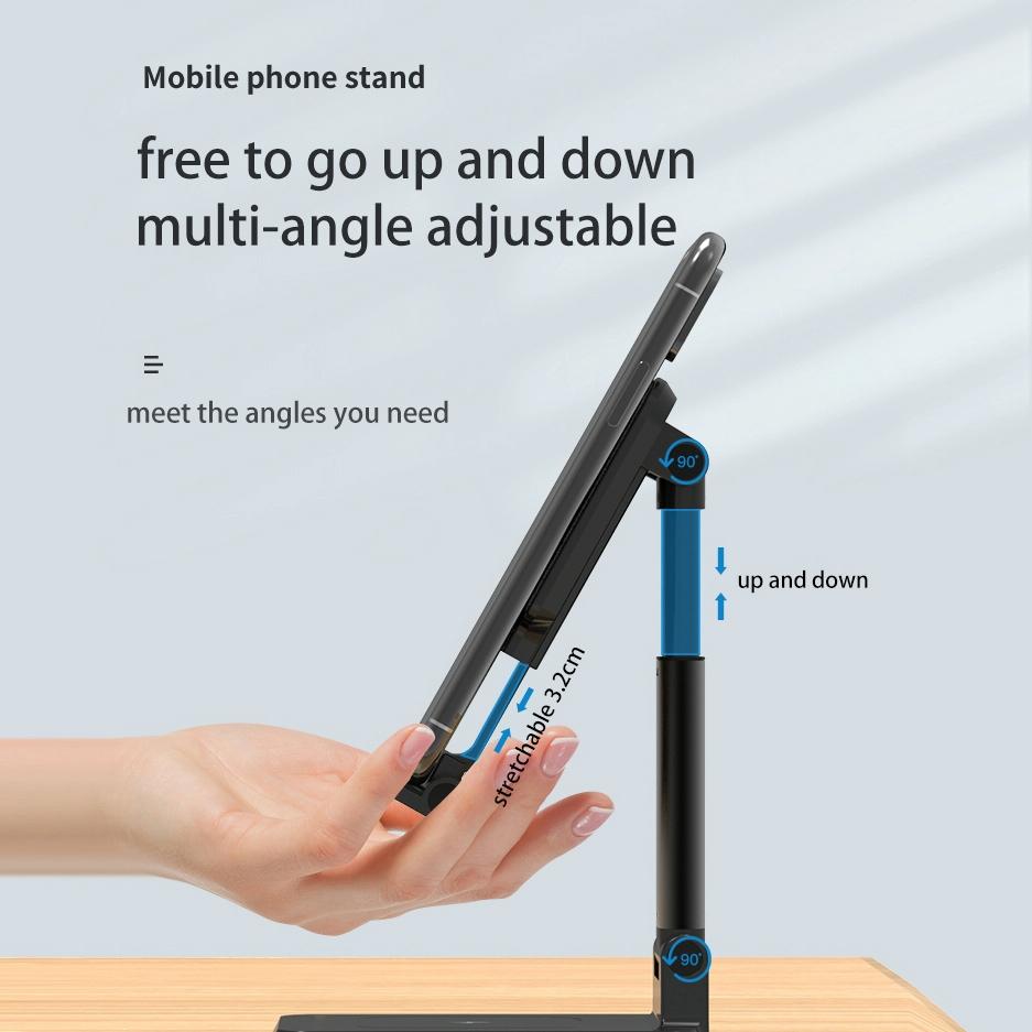 Portable 2 In 1 Wireless Charging Stand Double Charge - Black