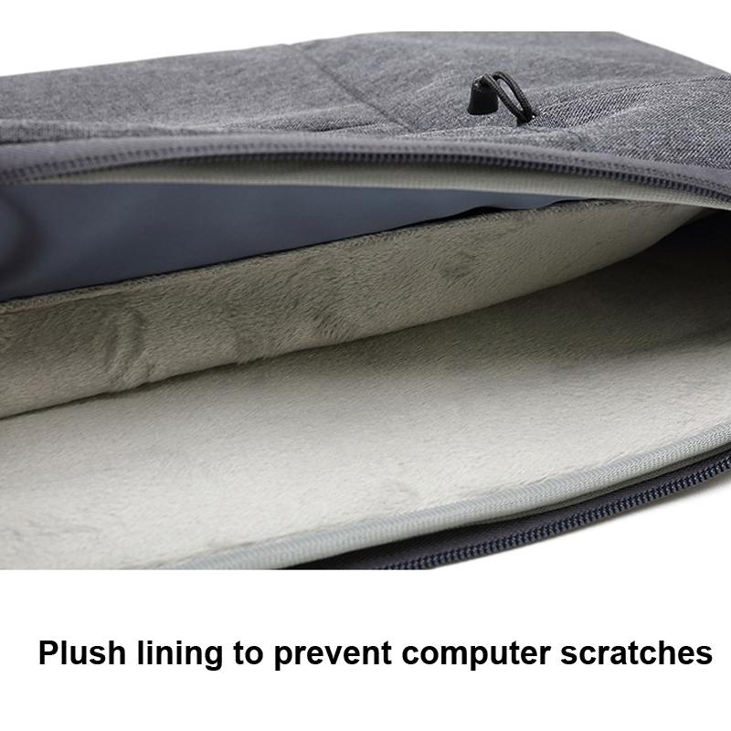 15.6 Inch Business Laptop Liner Bag - Polyester Zipper Closure - Black