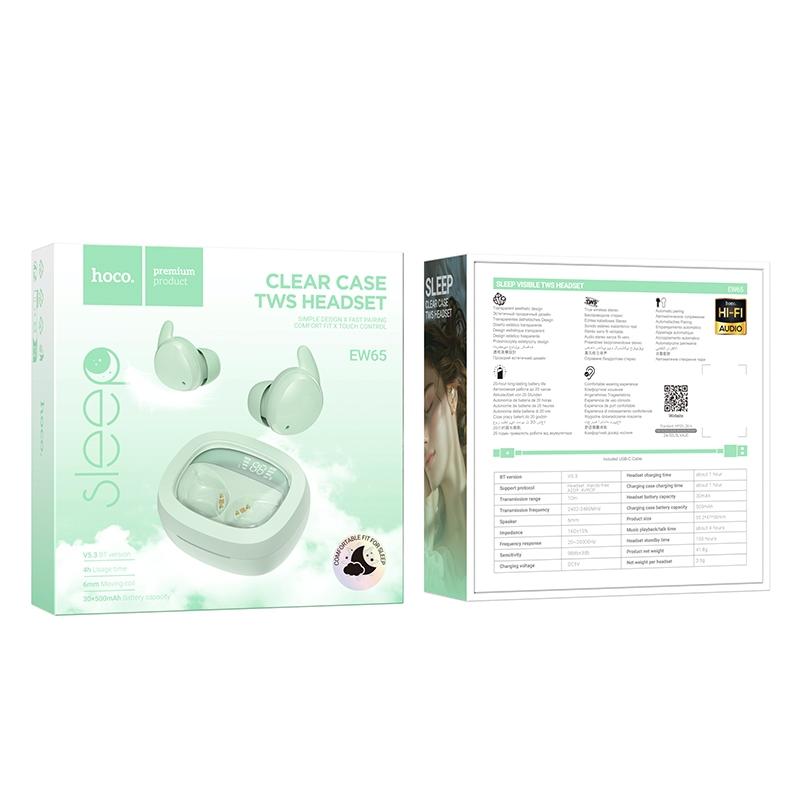 Wireless Sleep Earbuds by Hoco - True Bluetooth - Beige