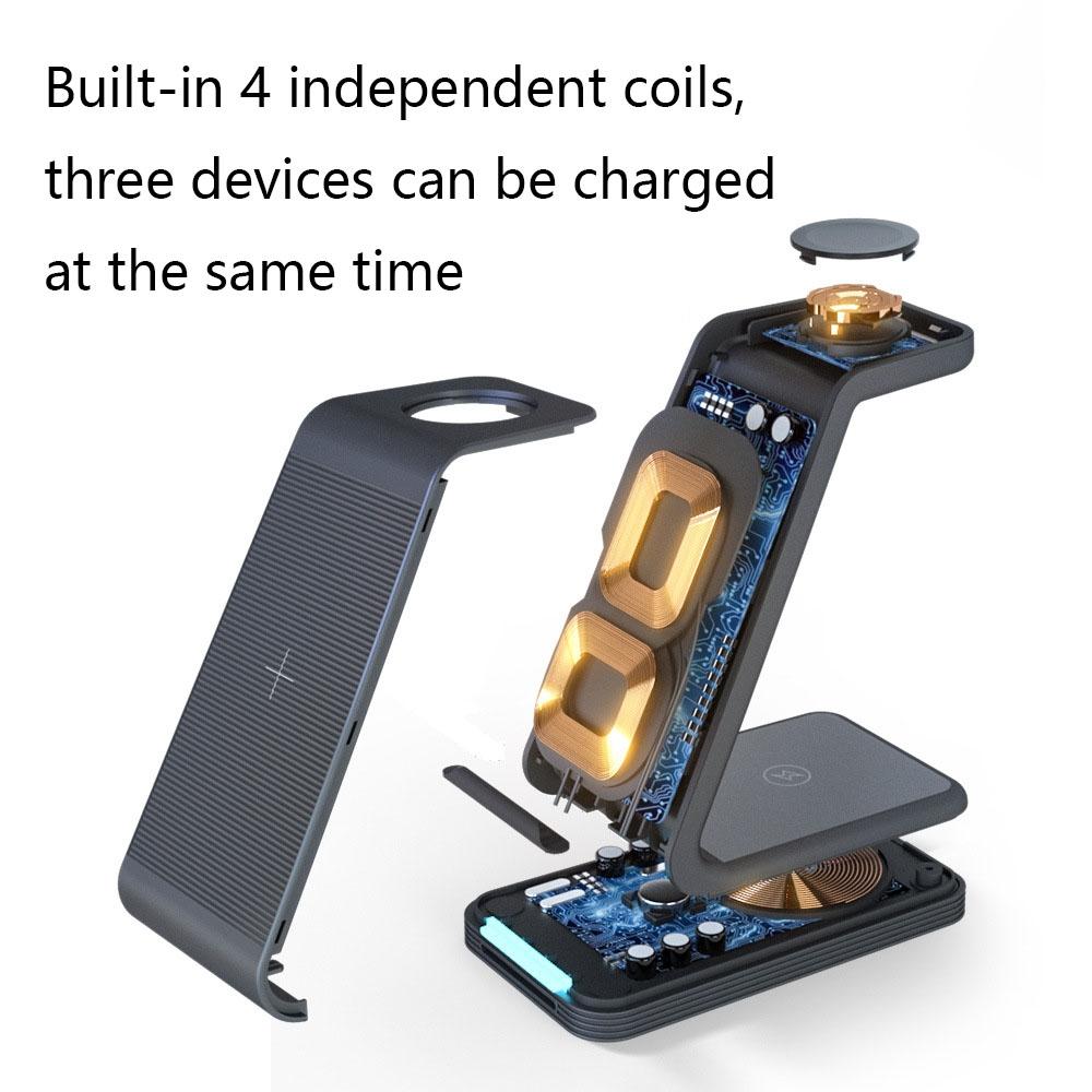 3 In 1 15W Vertical Wireless Charger - White