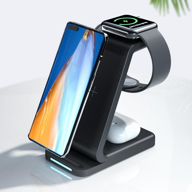 3 In 1 15W Vertical Wireless Charger - White