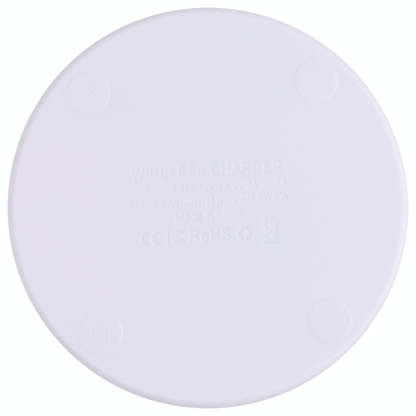 10W Plaid Pattern Round Wireless Charger - Black