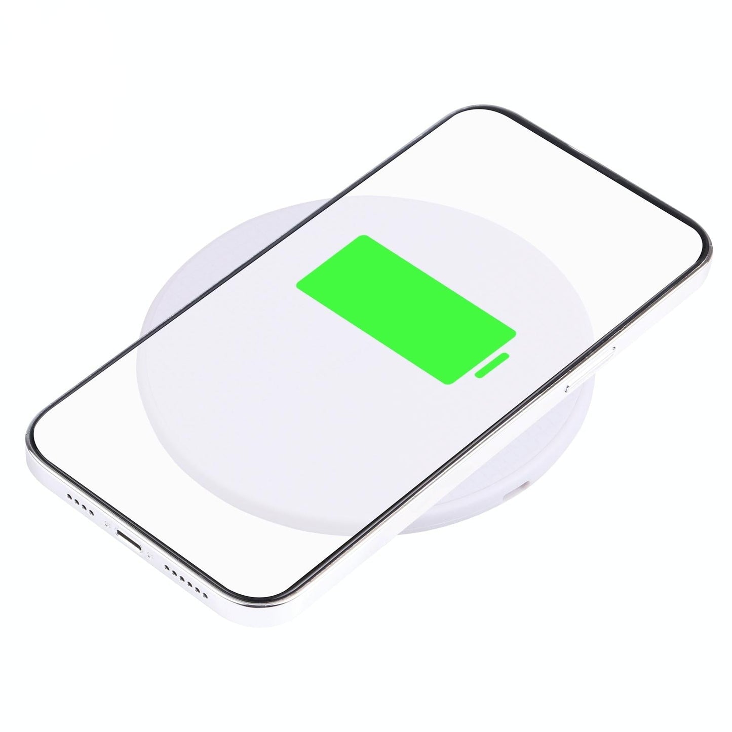 10W Plaid Pattern Round Wireless Charger - Black