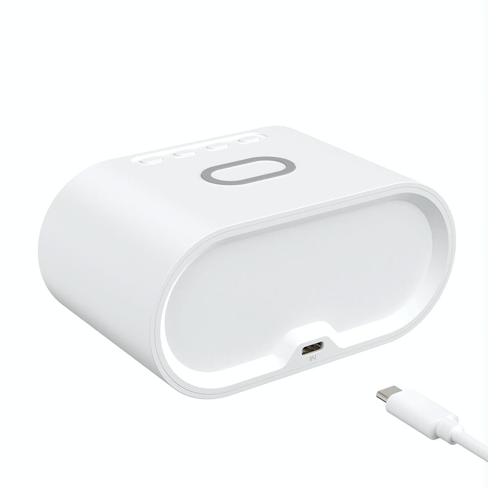 15W Wireless Charger With Mirror & Clock - White