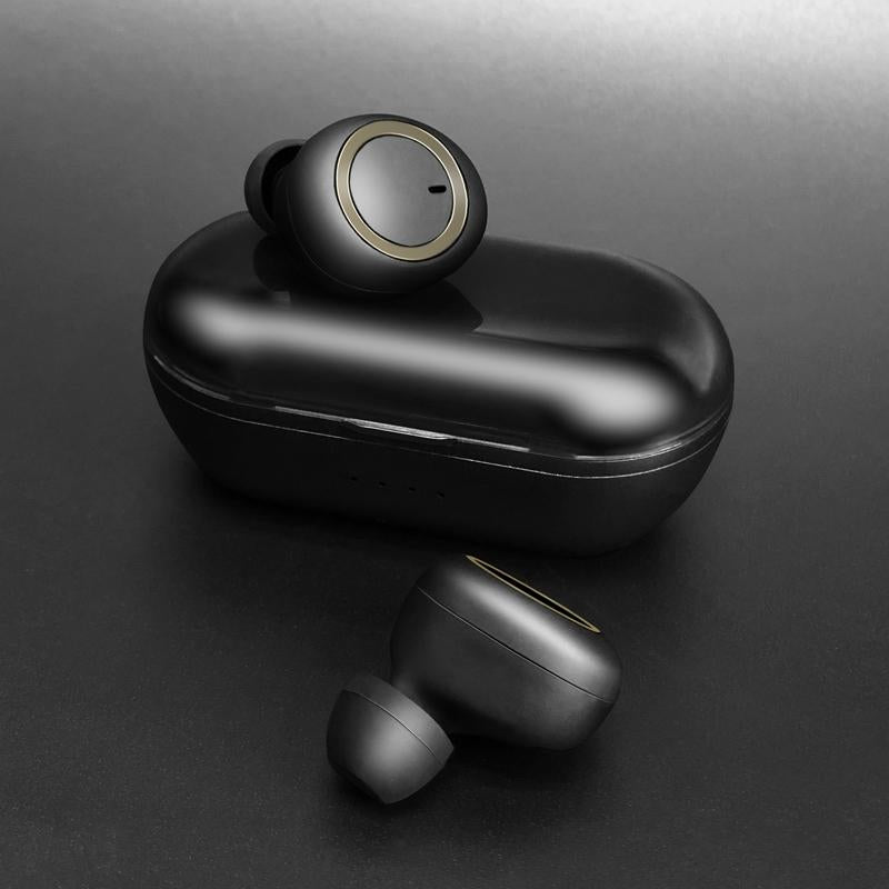 Mini Invisible Tws Bluetooth 5.0 Earphones with Charging Box & Mic - White
