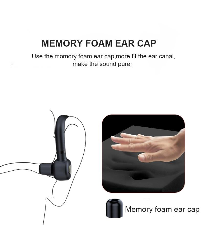 Wireless Bluetooth Earphones with Mic - 24hrs Work Time - for Iphone / Android - Black / Gold