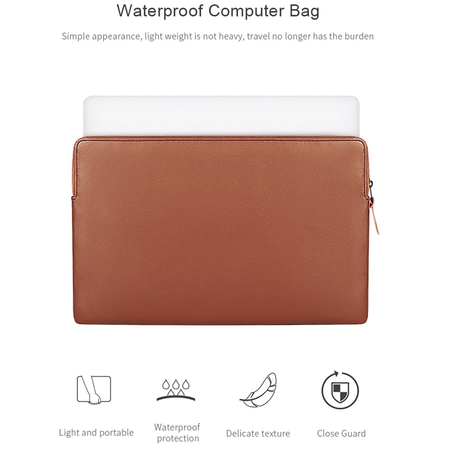 13.3 Inch Thin and Light Laptop Liner Bag with Pu Material - Black