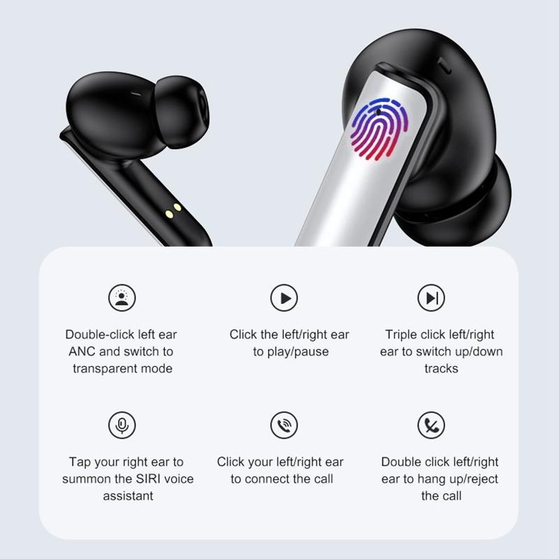 Wireless Anc Bluetooth Earphones - Active Noise Reduction - White