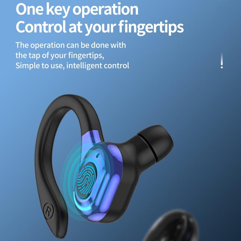 Wireless Bluetooth Earphones with Charging Case - F8 - Blue Single Ear