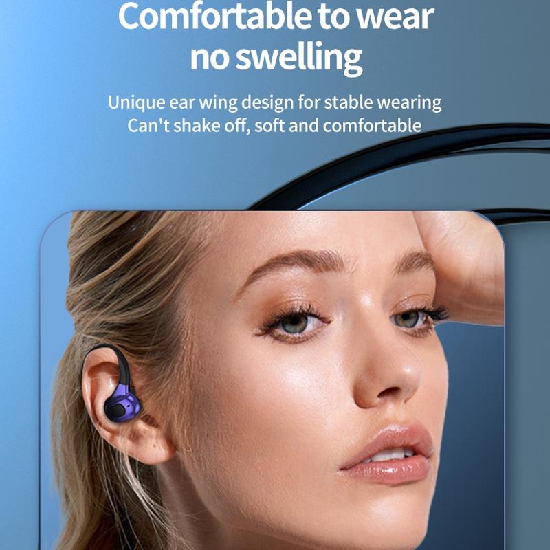Wireless Bluetooth Earphones with Charging Case - F8 - Blue Single Ear