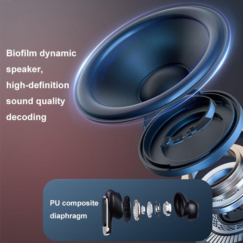 Wireless Bluetooth Earphones with Touch Screen and Active Noise Reduction - Gold