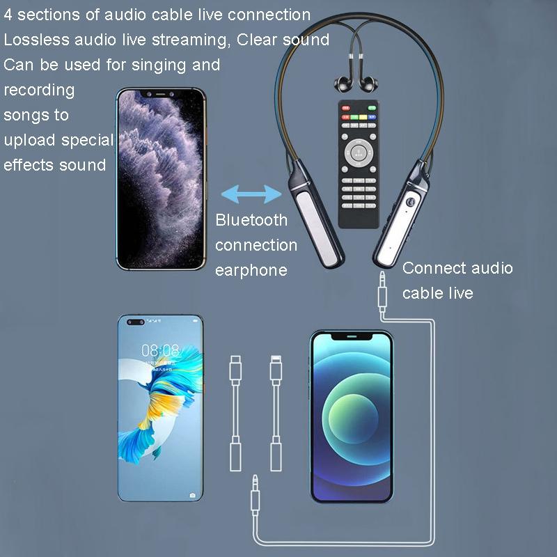 Wireless Sports Earphones with Bluetooth 5.3 and Built-in Sound Card - White