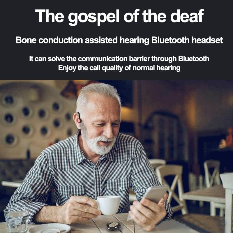 Wireless Bone Conduction Bluetooth Headset - Hanging Ear Design - Blue