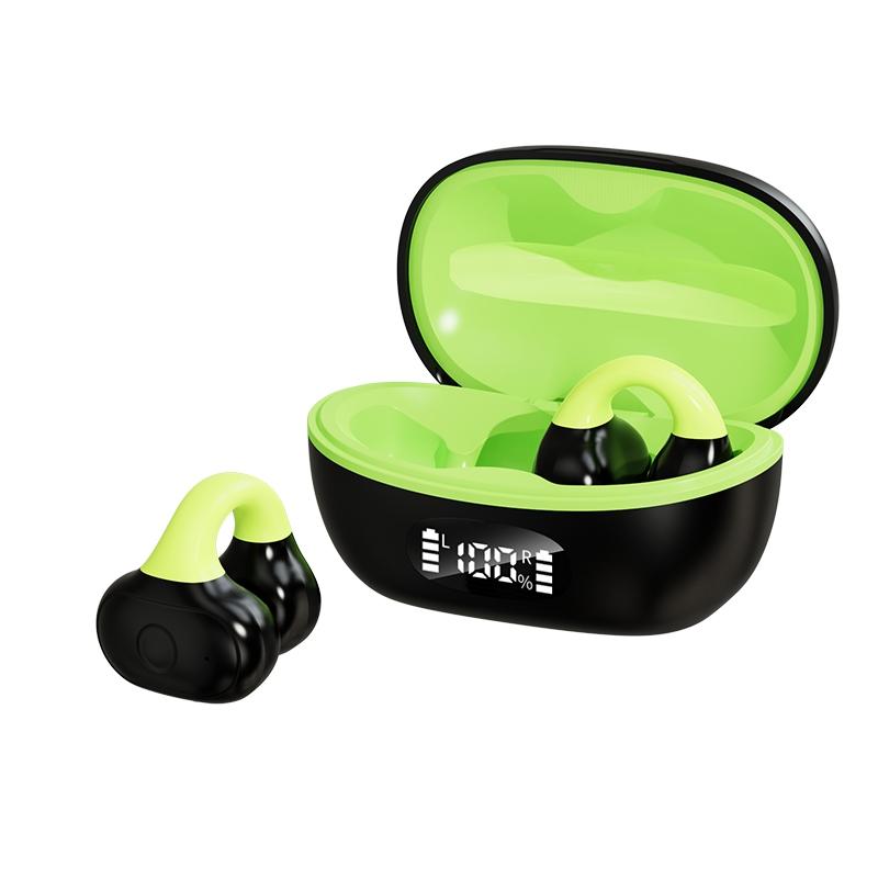 Wireless Clip-on Earphones with Charging Case - White + Gray