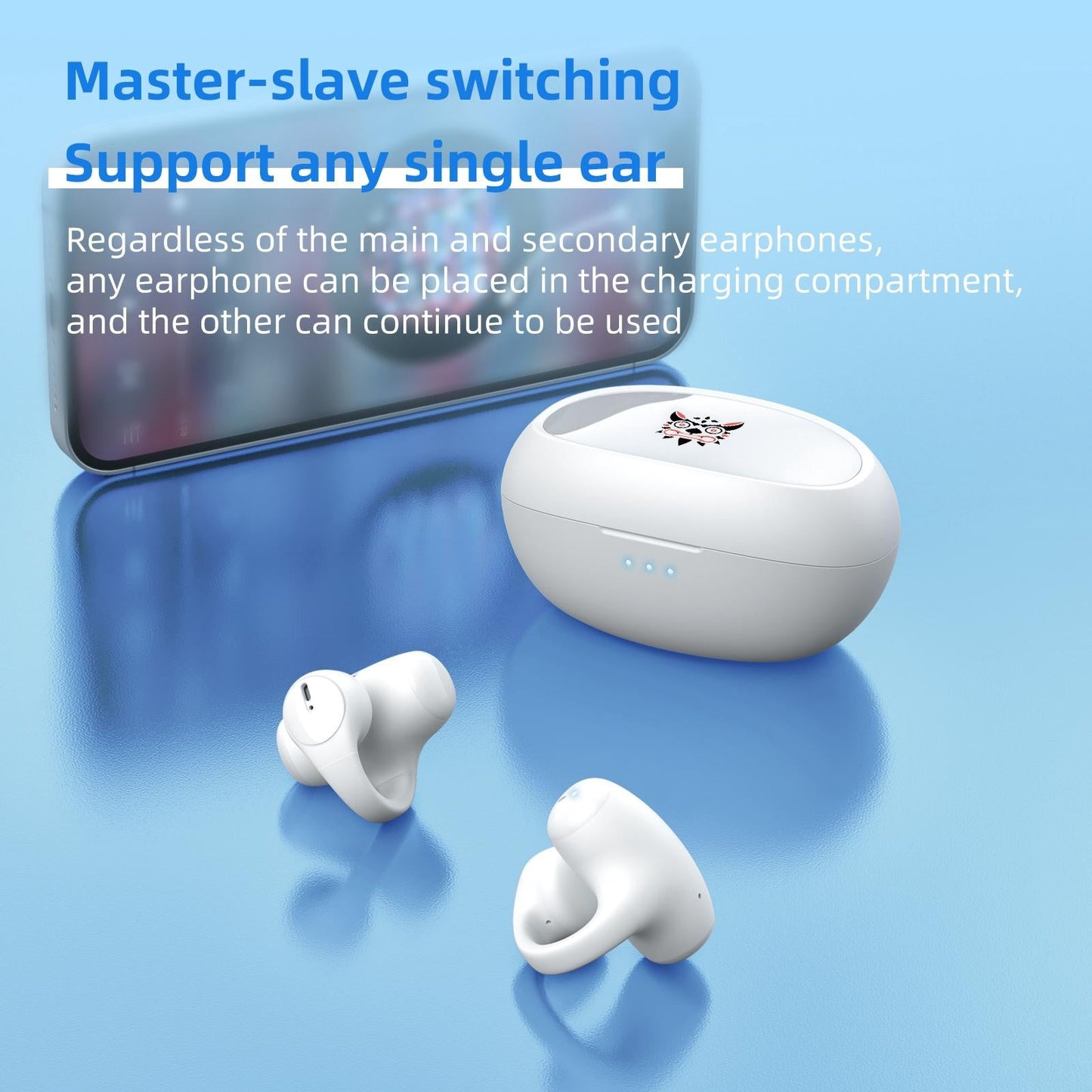 Wireless Bluetooth Earphone - Ear-mounted T306 - White