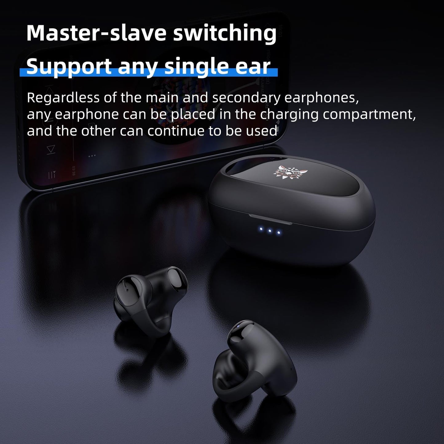 Wireless Bluetooth Earphone - Ear-mounted T306 - White