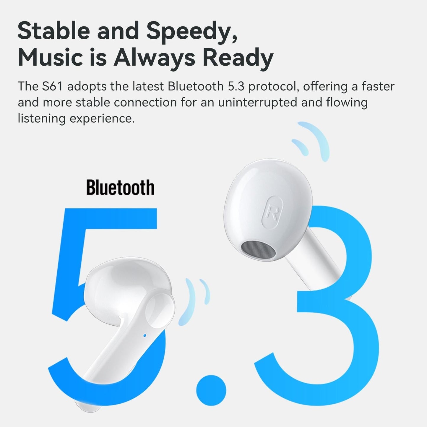 True Wireless Stereo Bluetooth Earphones - S61 - Black