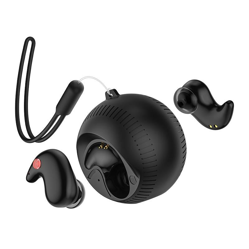 Coconut Ball Bluetooth Earphones with Charging Case - White