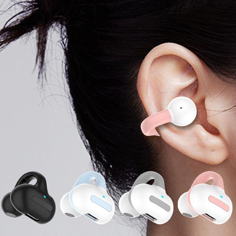 Wireless Single Ear Clip-on Bluetooth Earphone - M-s8 - Gray