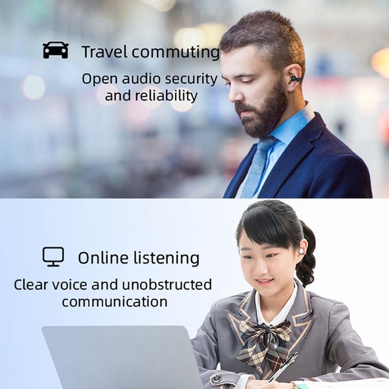Wireless Single Ear Clip-on Bluetooth Earphone - M-s8 - Gray