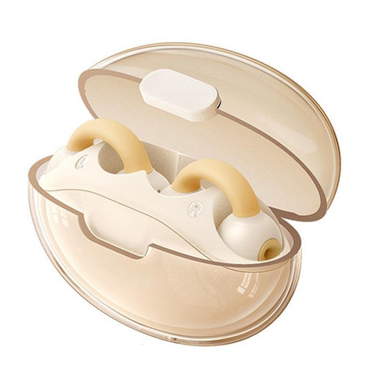 Wireless Bluetooth Earphone - Transparent Ear Clip - Ows Sports - Beige