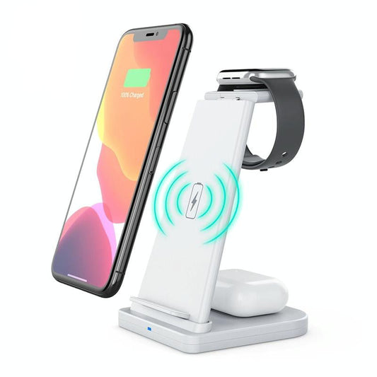 3 In 1 Foldable Charging Stand For Iphones Apple Watch And Airpods - Black