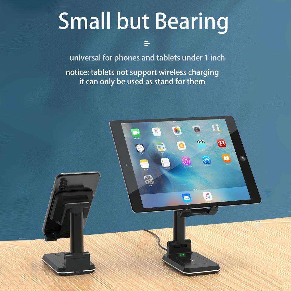 Portable 2 In 1 Wireless Charging Stand Double Charge - White