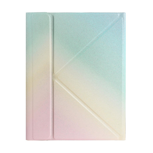 Bluetooth Keyboard Leather Case For Ipad Pro 11 With Triangle Holder & Pen Slot - Fits 2021 / 2020 / 2018 & Air 4 10.9 - Splittable - Gradient Rainbow