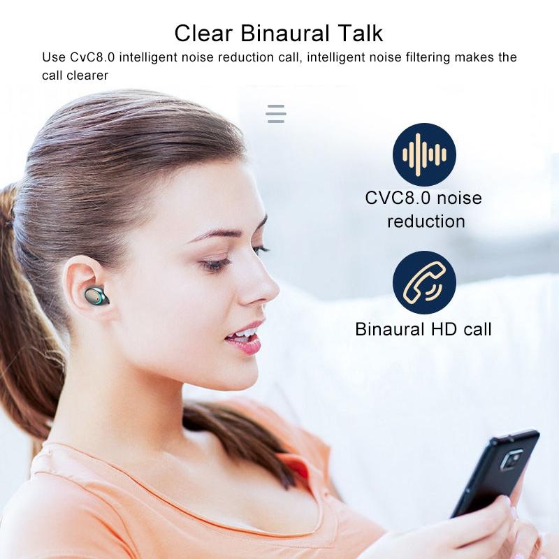 Wireless Noise-cancelling Earbuds with Triple Display - Black