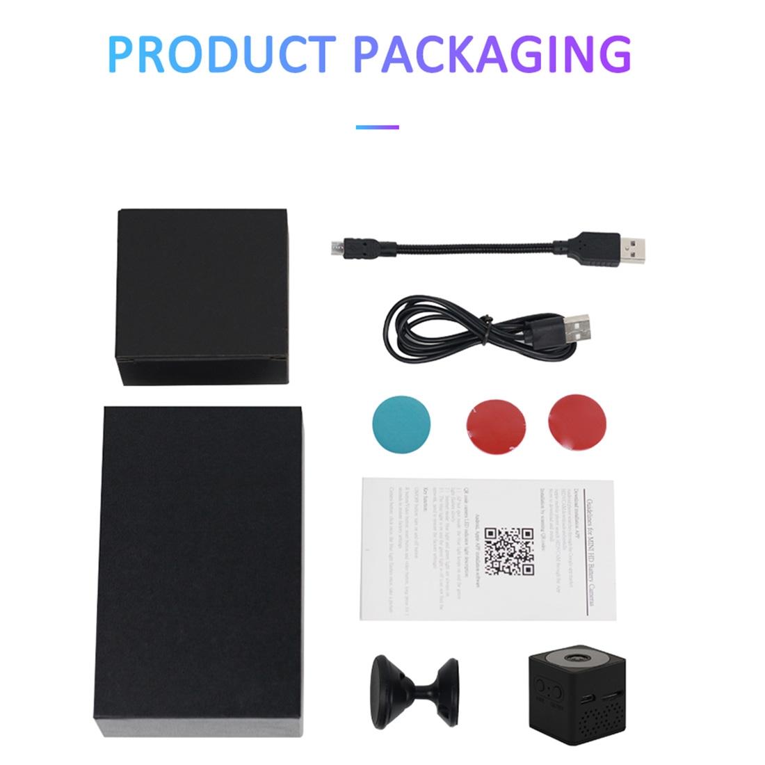 Mini Wifi Action Camera With Night Vision And Motion Detection - Black