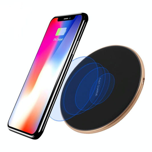 Round Shape Wireless Charger Fast Charging Black+Gold