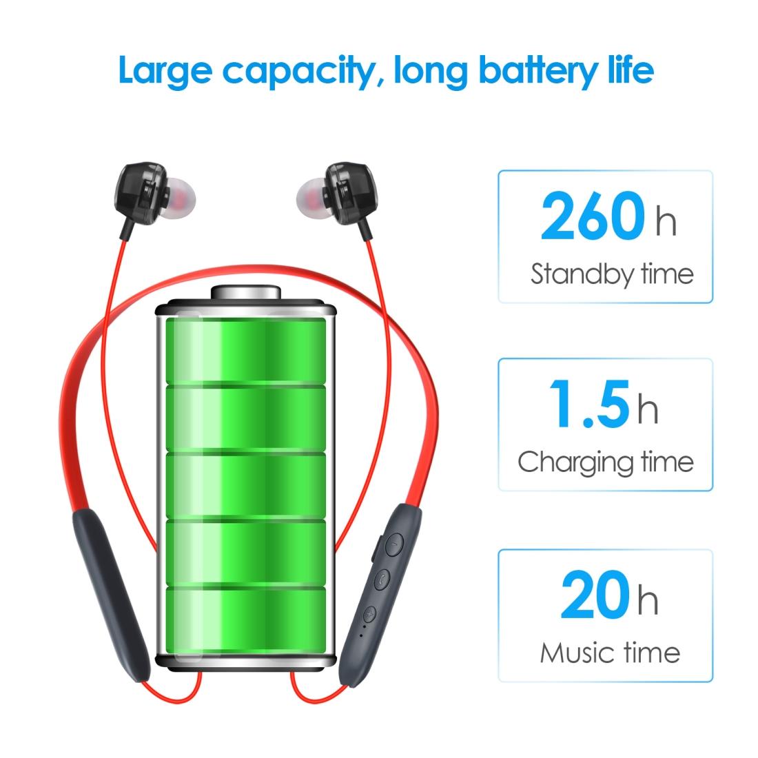 Wireless Bluetooth Earphones with High-fidelity Mic - 5.0 - Black
