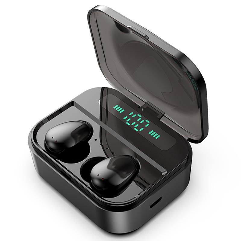 Wireless Stereo Bluetooth Headset with Charging Case and Digital Display - X7 Tws V5.0 - Black