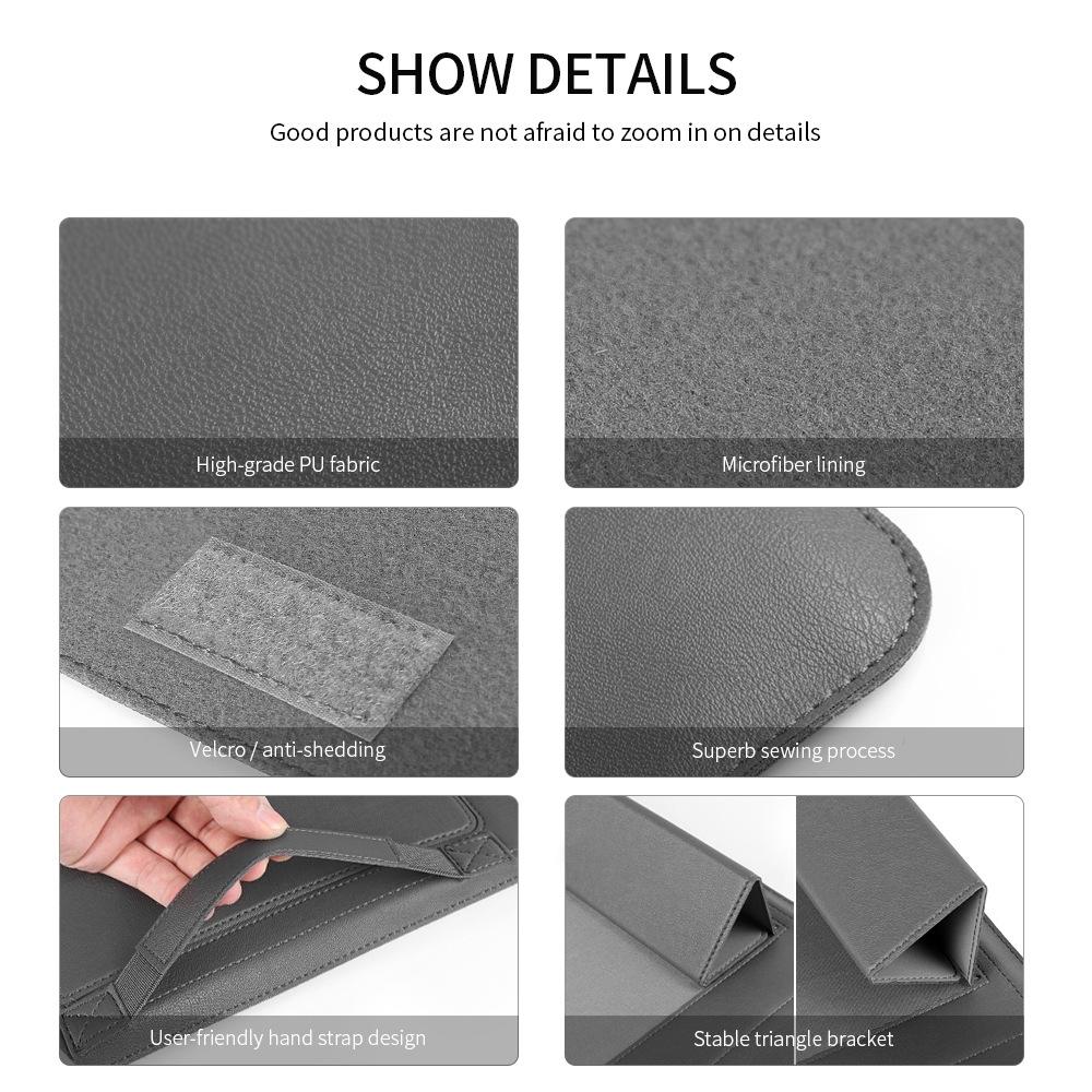 11 / 12 Inch 4-in-1 Computer Bracket Liner and Storage Bag - Brown