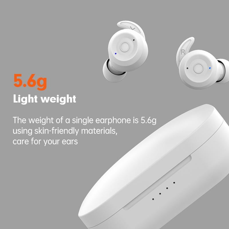 Waterproof T20 Tws Bluetooth Earphones with Charging Box and Noise-cancelling Hooks - Orange