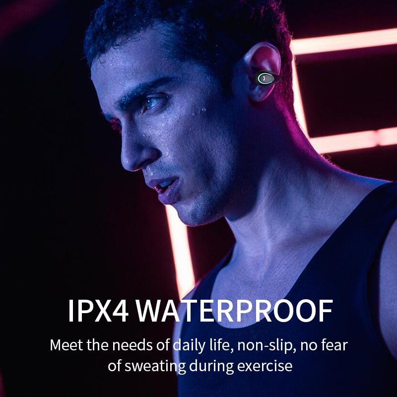 Ultra-light Wireless Earphone with Mic - Bluetooth 5.0 - Ear Clip - Stereo - Black