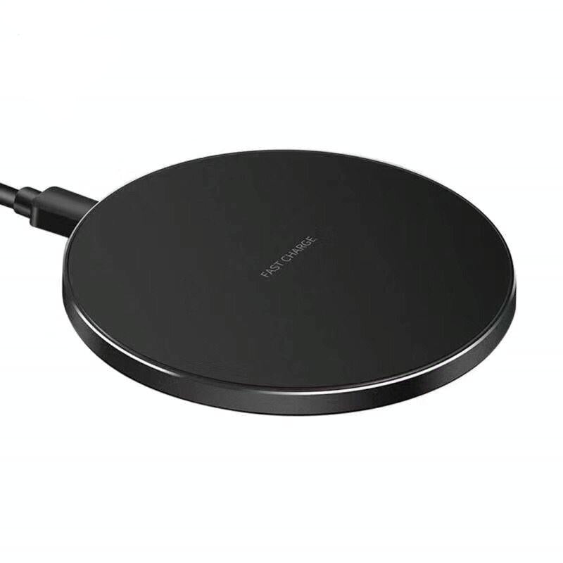 15W Round Wireless Charger Fast Charge - Red + Black Surface