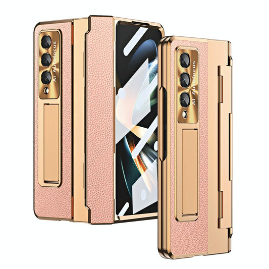For Samsung Galaxy z Fold4 5G Full Coverage Phone Case with Hinge - Integrated Design - Gold