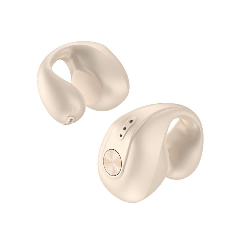 Wireless Dual Ear Bone Conduction Bluetooth Earphones - Mini Sport Clip - White