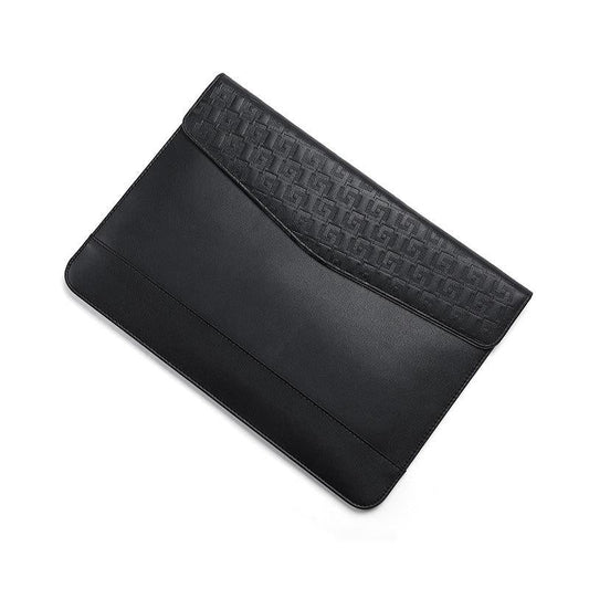 Embossed Notebook Liner Bag with Magnetic Holster - 11-12 Inch Horizontal Design - Black