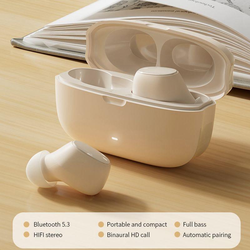 Wireless Earphones with Ai Noise Cancelling Mic and Bluetooth 5.3 - Skin Colour