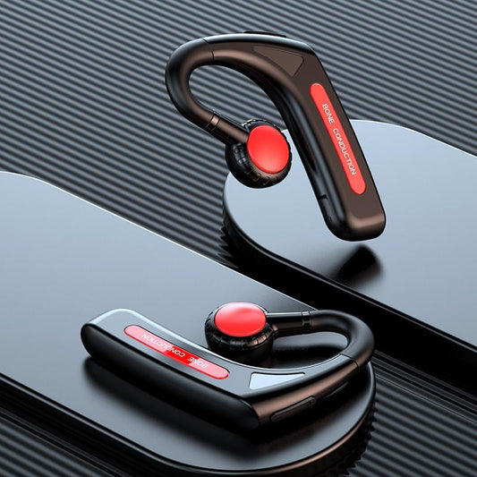 Wireless Bone Conduction Bluetooth Headset - Hanging Ear Design - Red