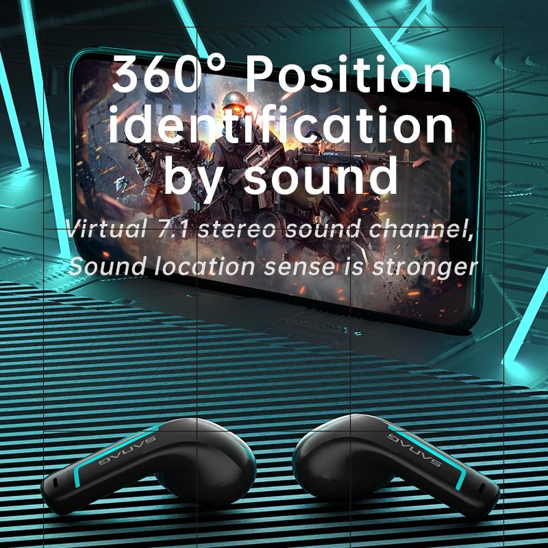 Wireless Bluetooth Game Earphones with Noise Reduction - H2s Pro - White