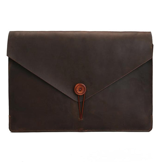 12 Genuine Leather Laptop / Tablet Bag - Universal Fit - Coffee