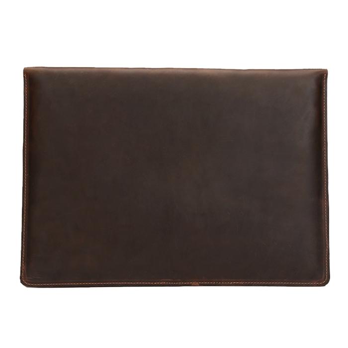 13.3 Genuine Leather Business Laptop Bag For Macbook Samsung Sony Dell Alienware Chuwi Asus Hp - Universal - Coffee